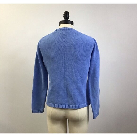 Vintage Woman’s LL Bean Cardigan Sweater Size 5 Regular Blue - Picture 2 of 2